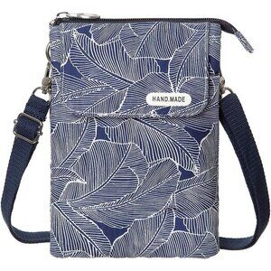 Women's Blue Cotton Handmade Cute Canvas Cross Body Bags Phone Purse